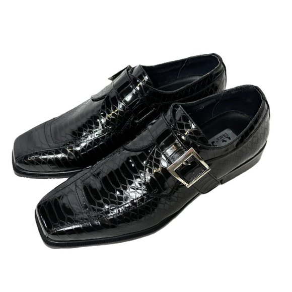 VTG Formal Faux Reptile Embossed Dress Blk Shoe Rare Zoot Suit OOAK NWOT main image 5